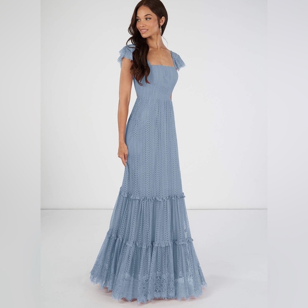 Azazie Bora Bora Dusty Blue Dress - Picture 1 of 4